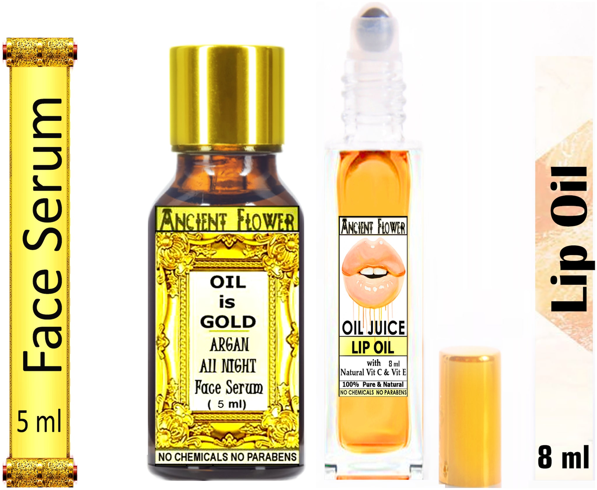 Ancient Flower Oil Is Gold Argan All Night Face Serum 5 ml Oil Juice Lip Oil 8 ml (Pack Of 2)
Ancient Flower Oil Is Gold Argan All Night Face Serum 5 ml Oil Juice Lip Oil 8 ml (Pack Of 2)
