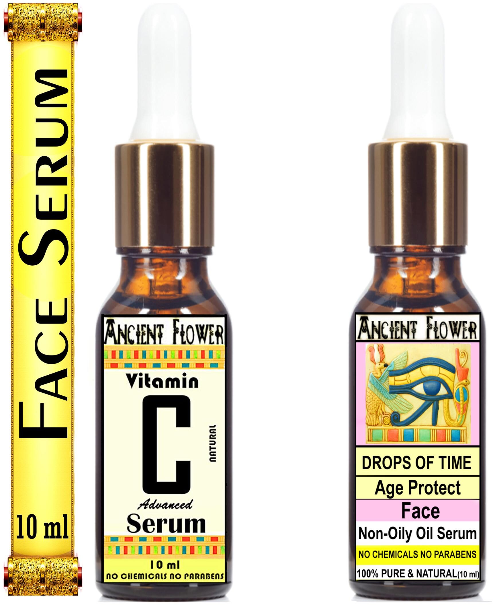 Ancient Flower - Drops of Time - Age Protect - Anti Ageing - Non Oily Face Serum (10ml) Vitamin C Face Serum (natural) (10ml) Combo Pack Of 2
Ancient Flower - Drops of Time - Age Protect - Anti Ageing - Non Oily Face Serum (10ml) Vitamin C Face Serum (natural) (10ml) Combo Pack Of 2