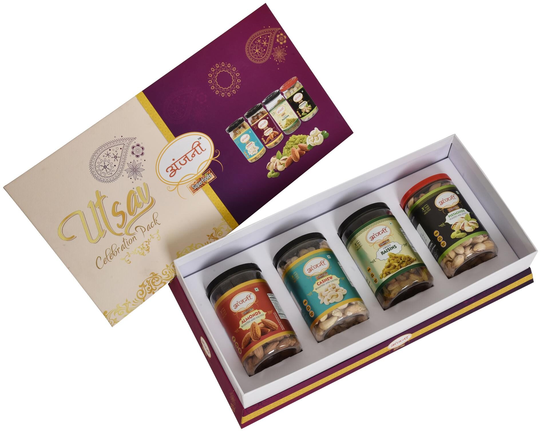 Anjani Memorable Diwali Celebration Rigid Velvet Touch Gift Box 200 g (Pack of 4)
Anjani Memorable Diwali Celebration Rigid Velvet Touch Gift Box 200 g (Pack of 4)