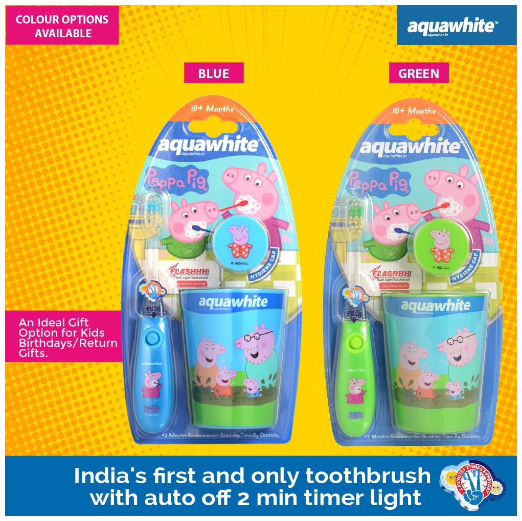 Aquawhite Kids Peppa Pig Flashh Toothbrush With Rinsing Cup Buy 1 Get 1 Free (Pack Of 1)
Aquawhite Kids Peppa Pig Flashh Toothbrush With Rinsing Cup Buy 1 Get 1 Free (Pack Of 1)