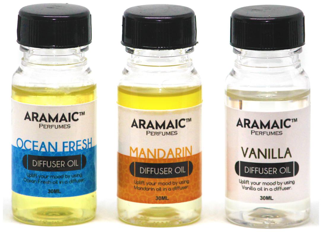 Aramaic Combo Diffuser Oil Ocean Fresh Mandarin Vanilla Aroma Oil Refill-Pack of 3
Aramaic Combo Diffuser Oil Ocean Fresh Mandarin Vanilla Aroma Oil Refill-Pack of 3
