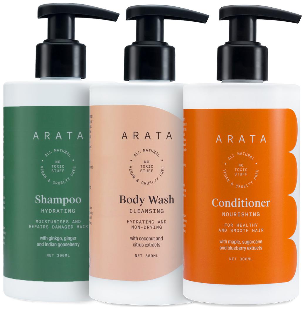 Arata Natural Deep Hydration Combo Therapy with Hydrating Shampoo-300ml Body Wash-300ml Conditioner-300ml Intensely Nourished Hair Non Toxic Skin care(Pack of 3)
Arata Natural Deep Hydration Combo Therapy with Hydrating Shampoo-300ml Body Wash-300ml Conditioner-300ml Intensely Nourished Hair Non Toxic Skin care(Pack of 3)