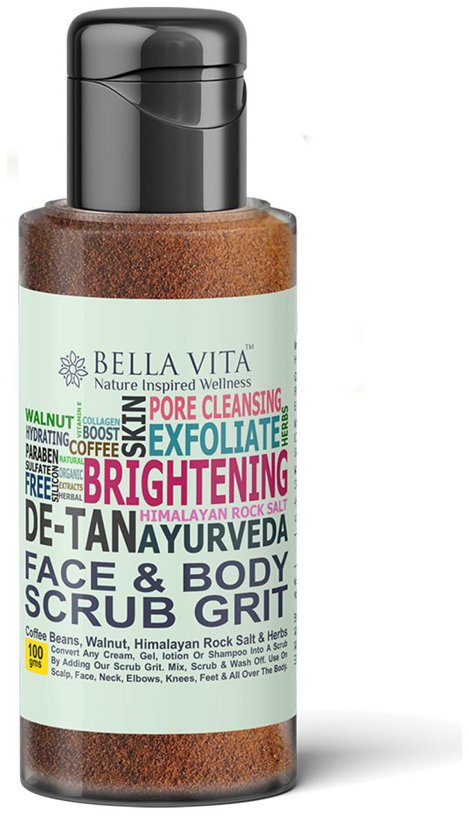Bella Vita Organic Face Body Scrub Grit For Skin Brightening De-Tan Ayurveda Exfoliate Knees Elbows Face Scalp Arms 100 g (Pack of 1)
Bella Vita Organic Face Body Scrub Grit For Skin Brightening De-Tan Ayurveda Exfoliate Knees Elbows Face Scalp Arms 100 g (Pack of 1)