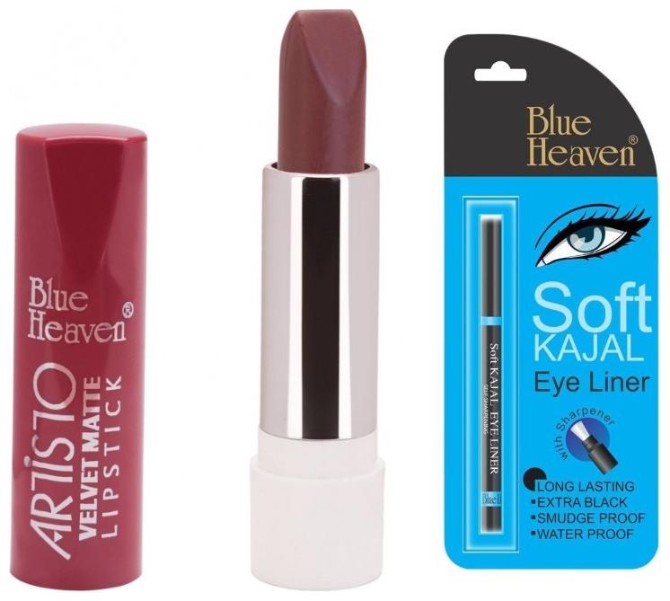 Blue Heaven Combo Of Black Soft Kajal (0 31g) Artisto Matte Lipsticks Shade 10 Brown (3 g)
Blue Heaven Combo Of Black Soft Kajal (0 31g) Artisto Matte Lipsticks Shade 10 Brown (3 g)