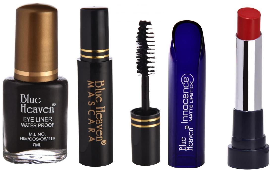 Blue Heaven Pack of 3 Classic Eyeliner 7ml Classic Mascara 6 5ml Innocence Matte Lipstiks Shade 1 Red (4 g)
Blue Heaven Pack of 3 Classic Eyeliner 7ml Classic Mascara 6 5ml Innocence Matte Lipstiks Shade 1 Red (4 g)