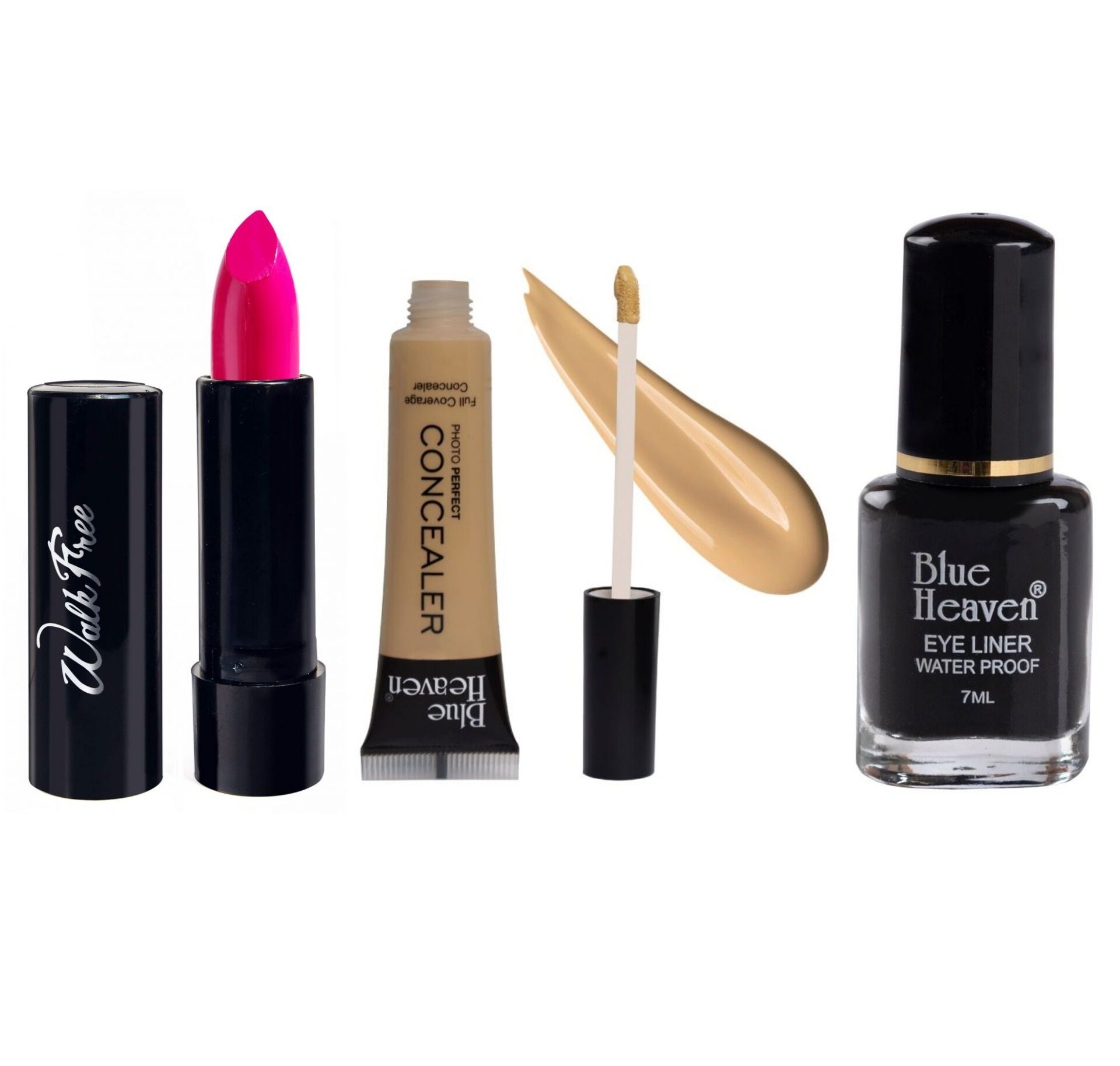 Blue Heaven Liquid Concealer 16 ml Regular Black Eyeliner 7ml Walkfree Pink Lipstick 3 g Pack of 3
Blue Heaven Liquid Concealer 16 ml Regular Black Eyeliner 7ml Walkfree Pink Lipstick 3 g Pack of 3
