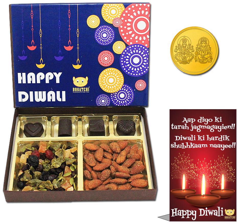Bogatchi Sweets Gift Packs Roasted Almonds 50g Healthy Mix 50g Chocolates 50g Gold Coin 1 pc Greeting 1 pc (Pack of 1)
Bogatchi Sweets Gift Packs Roasted Almonds 50g Healthy Mix 50g Chocolates 50g Gold Coin 1 pc Greeting 1 pc (Pack of 1)