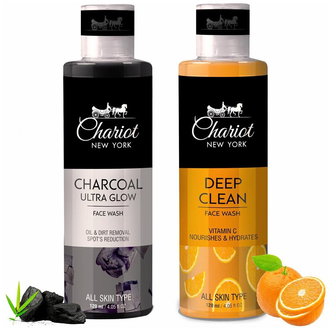 Chariot New York Charcoal Ultra Glow Face Wash (120 ml) And Deep Clean Vitamin C Face Wash (120 ml) (Pack of 2)
Chariot New York Charcoal Ultra Glow Face Wash (120 ml) And Deep Clean Vitamin C Face Wash (120 ml) (Pack of 2)