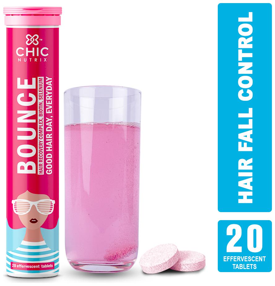 Chicnutrix Bounce - Biotin Amino Acids and Selenium for Strong Healthy and Good Hair Day Every Day-20 Tablets Effervescent -Raspberry Flavour
Chicnutrix Bounce - Biotin Amino Acids and Selenium for Strong Healthy and Good Hair Day Every Day-20 Tablets Effervescent -Raspberry Flavour
