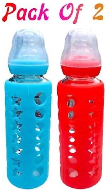 CHILD CHIC UNBREAKABLE Glass Feeding Bottle With Silicone Warmer Cover For Baby Girls And Baby Boys - 240 ml PACK OF 2 ( BLUE AND RED)
CHILD CHIC UNBREAKABLE Glass Feeding Bottle With Silicone Warmer Cover For Baby Girls And Baby Boys - 240 ml PACK OF 2 ( BLUE AND RED)