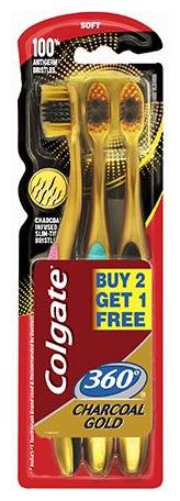 Colgate Toothbrush - 360 Degree Charcoal Gold Soft Bristles buy 2 get 1 free 3 pcs
Colgate Toothbrush - 360 Degree Charcoal Gold Soft Bristles buy 2 get 1 free 3 pcs