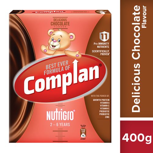 Complan Nutrigro Growth Drink for Toddlers - Delicious Chocolate Flavour 2-6 Years 400 gm
Complan Nutrigro Growth Drink for Toddlers - Delicious Chocolate Flavour 2-6 Years 400 gm