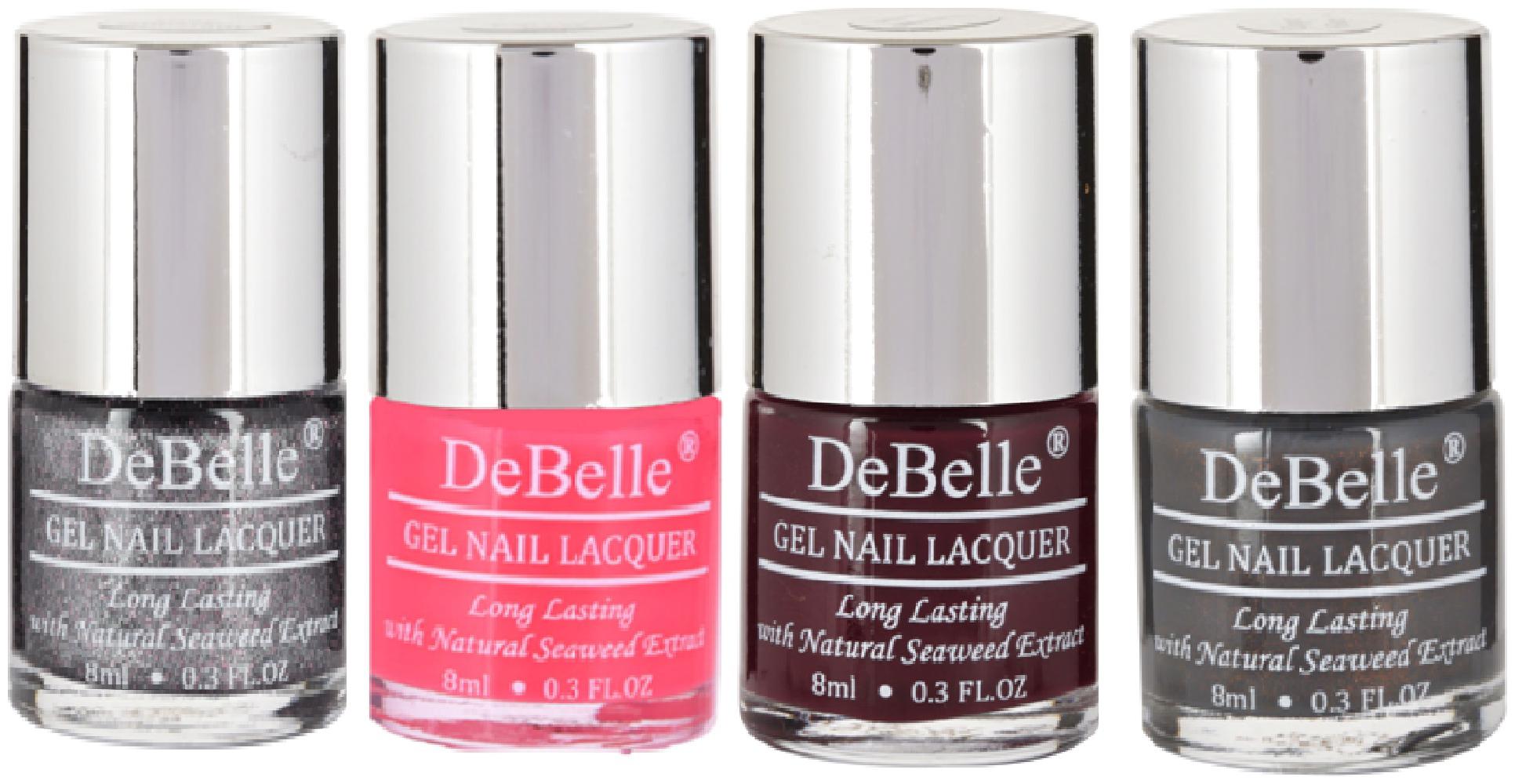 DeBelle Gel Nail Polish Combo Pack of 4 Grey Glitteratti Fuschia Rose Glamorous Garnet Copper Glaze(32ml)
DeBelle Gel Nail Polish Combo Pack of 4 Grey Glitteratti Fuschia Rose Glamorous Garnet Copper Glaze(32ml)