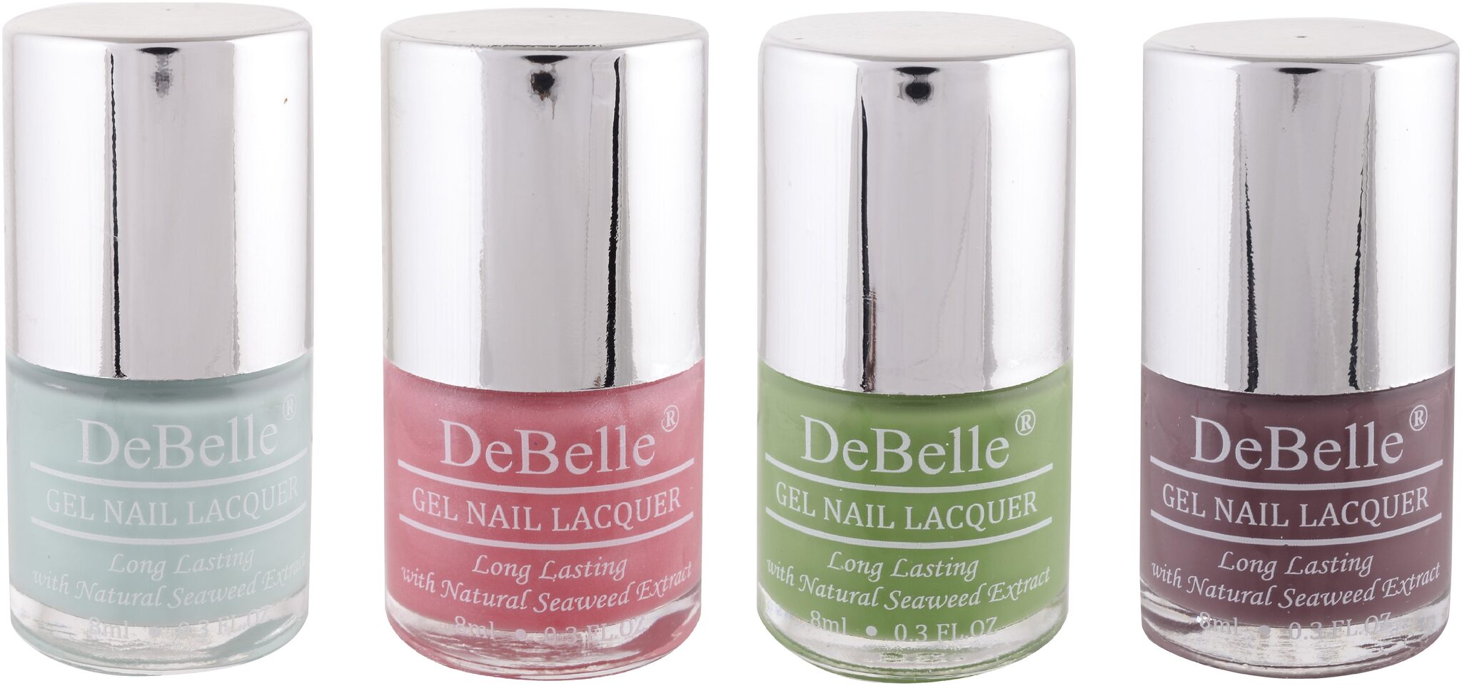 DeBelleGel Nail Polish Combo Pack of 4 MintAmour Miss Bliss Mystique Green Majestique Mauve(32ml)
DeBelleGel Nail Polish Combo Pack of 4 MintAmour Miss Bliss Mystique Green Majestique Mauve(32ml)
