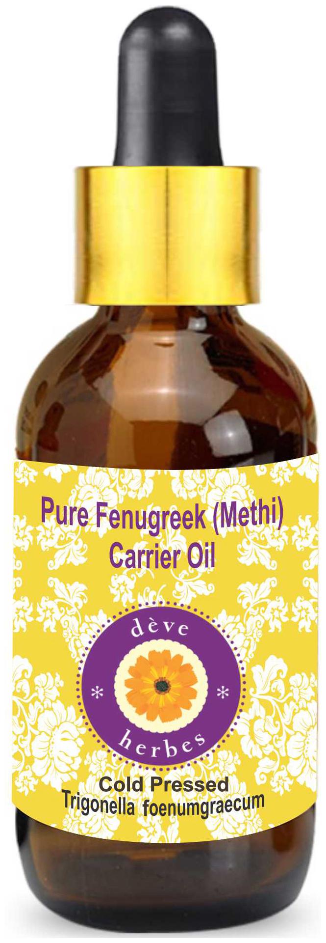 Deve Herbes Pure Fenugreek (Methi) Carrier Oil (Trigonella foenumgraecum) with Glass Dropper 100 Natural Therapeutic Grade Cold Pressed 50ml
Deve Herbes Pure Fenugreek (Methi) Carrier Oil (Trigonella foenumgraecum) with Glass Dropper 100 Natural Therapeutic Grade Cold Pressed 50ml