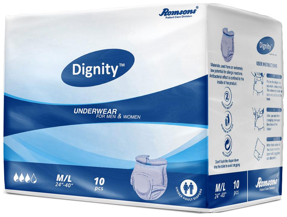 Dignity Adult Underwear Style Diapers Medium Large 10 pcs Waist Size 24 -40 Pack of 1
Dignity Adult Underwear Style Diapers Medium Large 10 pcs Waist Size 24 -40 Pack of 1