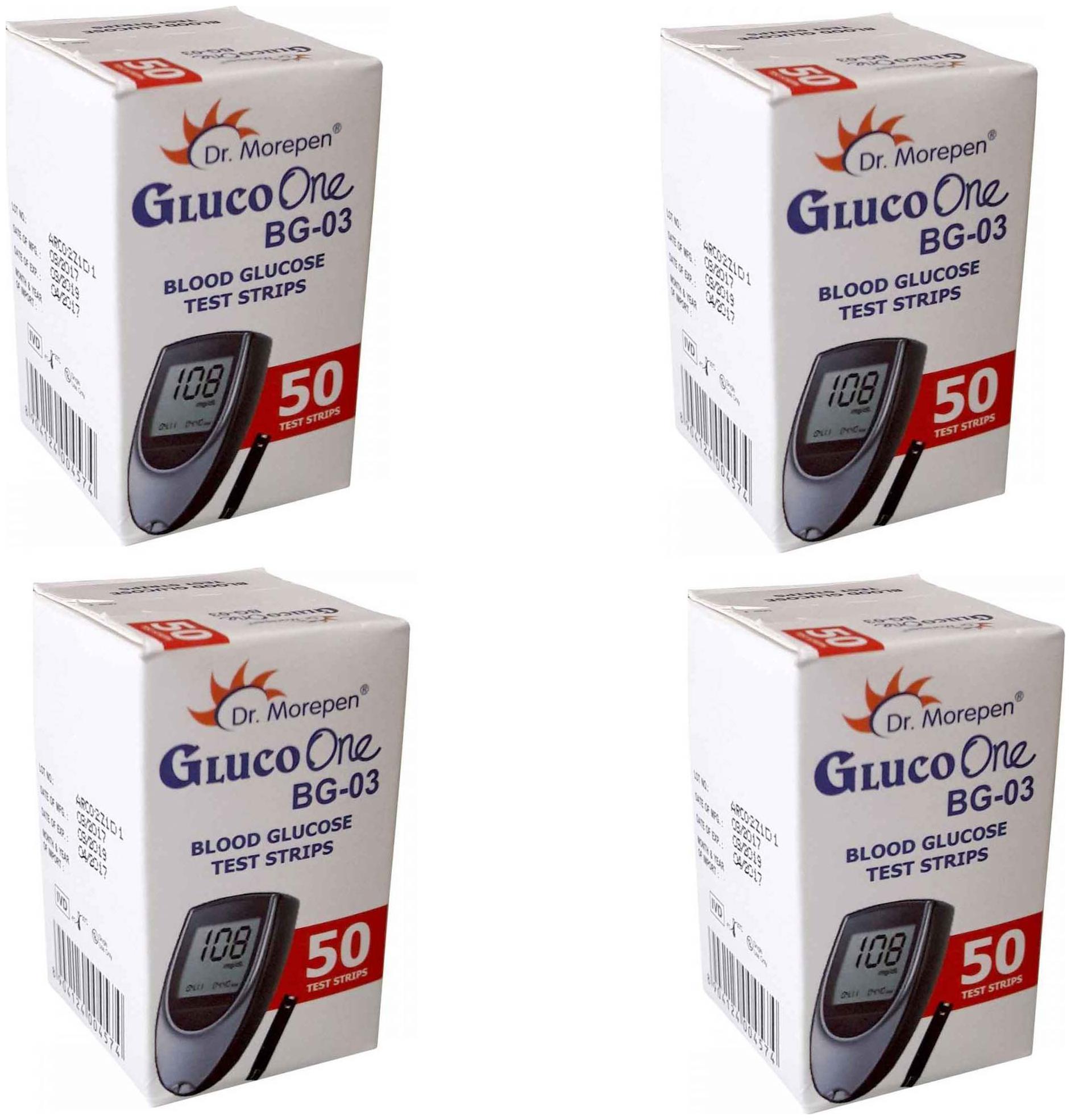 Dr Morepen Gluco-One Bg-03 Blood Glucose 50 Test Strips Only Glucometer Test strips (Pack of 4) Sugar Test Strips
Dr Morepen Gluco-One Bg-03 Blood Glucose 50 Test Strips Only Glucometer Test strips (Pack of 4) Sugar Test Strips