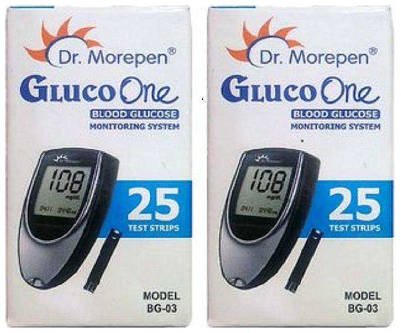 Dr Morepen Gluco-One Bg-03 Blood Glucose 25 Test Strips Only Glucometer Test strips (Pack of 2) Sugar Test Strips
Dr Morepen Gluco-One Bg-03 Blood Glucose 25 Test Strips Only Glucometer Test strips (Pack of 2) Sugar Test Strips
