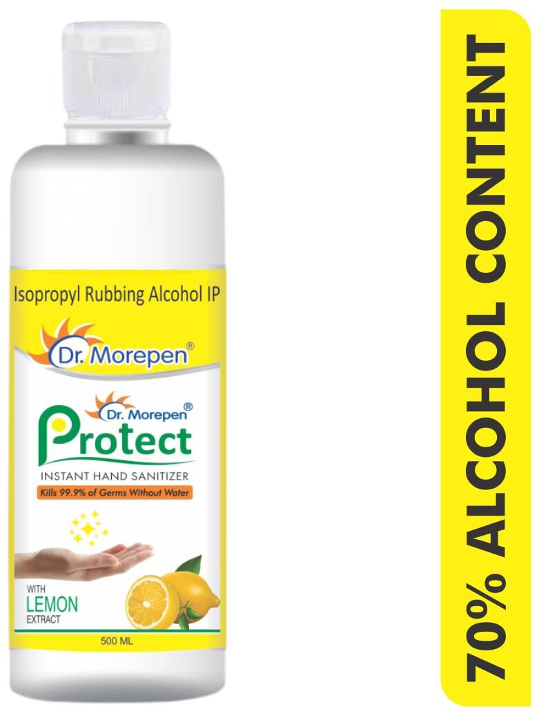 Dr Morepen Protect Instant Hand Sanitizer Gel 70 alcohol With Lemon Extract 500 ml Pack of 1
Dr Morepen Protect Instant Hand Sanitizer Gel 70 alcohol With Lemon Extract 500 ml Pack of 1