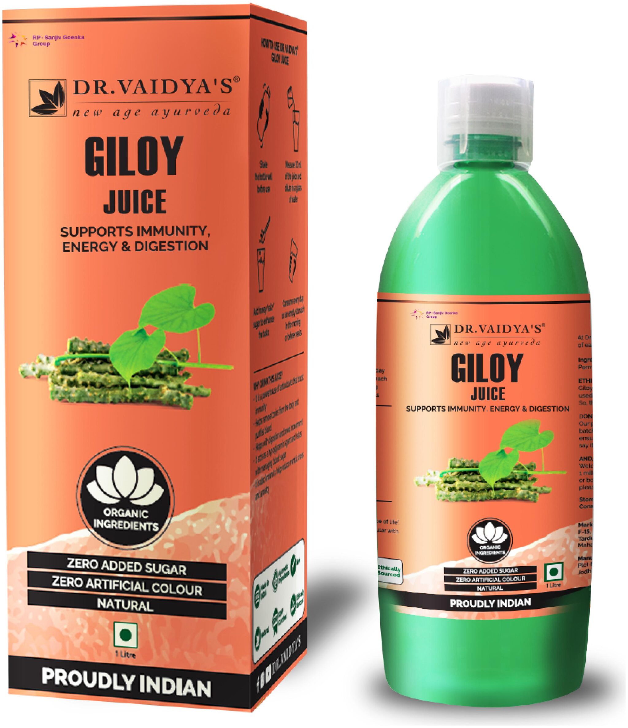 Dr Vaidya s GiLoy Juice - Supports Immunity Energy Digestion (1 L) - Vegetarian Zero Added Sugar
Dr Vaidya s GiLoy Juice - Supports Immunity Energy Digestion (1 L) - Vegetarian Zero Added Sugar