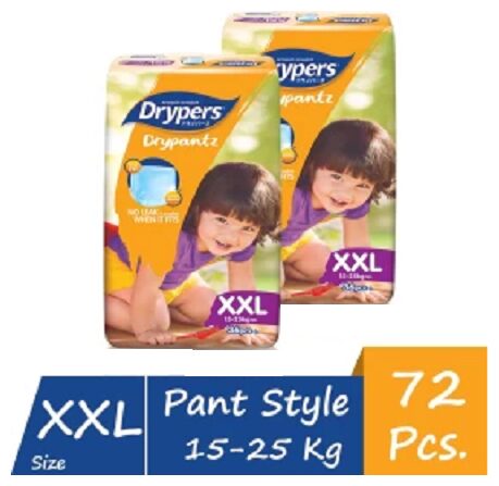Drypers Drypantz Pant Style Premium Diaper XXL Size Combo Pack of 2 36 Counts Each (72 Counts)
Drypers Drypantz Pant Style Premium Diaper XXL Size Combo Pack of 2 36 Counts Each (72 Counts)