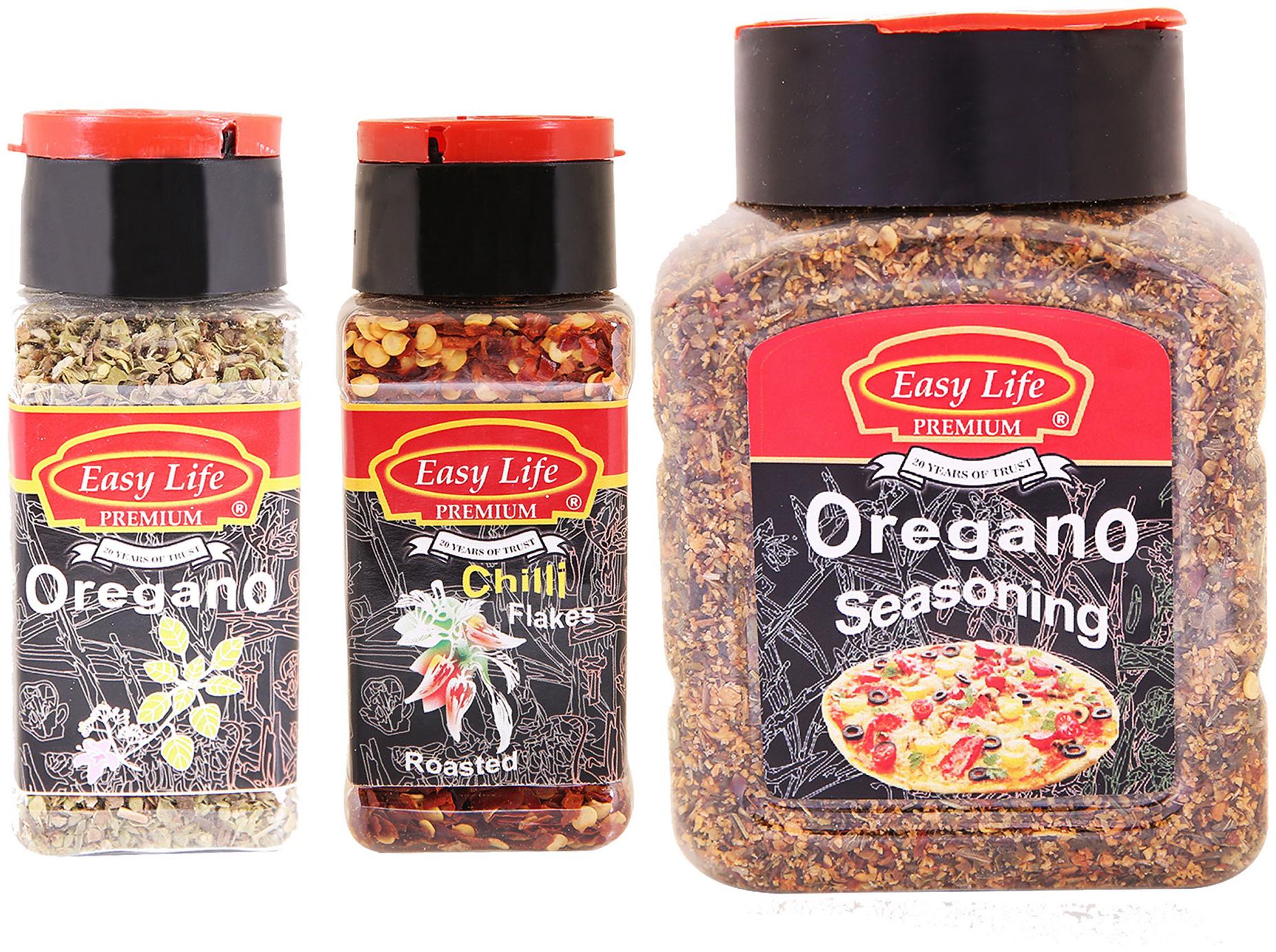 Easy Life Combo Oregano 25g Roasted Chili Flakes 65g Oregano Seasoning 250g (Pack of 3)
Easy Life Combo Oregano 25g Roasted Chili Flakes 65g Oregano Seasoning 250g (Pack of 3)