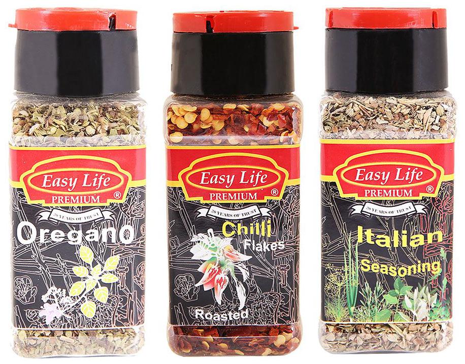 Easy Life Combo Oregano 25g Roasted Chili Flakes 65g Italian Seasoning 30g (Pack of 3)
Easy Life Combo Oregano 25g Roasted Chili Flakes 65g Italian Seasoning 30g (Pack of 3)