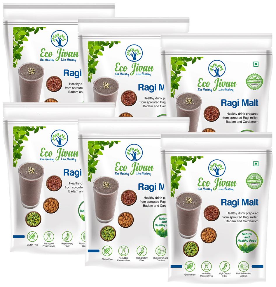 Eco Jivan Ragi Malt Natural - Without Sugar Combo Pack (Pack Of 6 200 g Each) 1200 g (Pack Of 6)
Eco Jivan Ragi Malt Natural - Without Sugar Combo Pack (Pack Of 6 200 g Each) 1200 g (Pack Of 6)