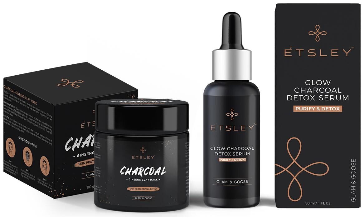 Etsley Charcoal Combo Pack-Charcoal Ginseng Clay Mask 100g Glow Charcoal Purify Detox Face Serum 30 ml Pack Of 2
Etsley Charcoal Combo Pack-Charcoal Ginseng Clay Mask 100g Glow Charcoal Purify Detox Face Serum 30 ml Pack Of 2