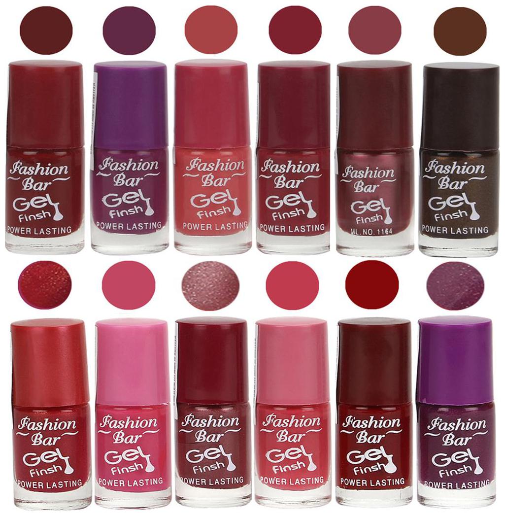 Fashion Bar Nail polish (Maroon Purple Pink Mauve Light Purple Dark Brown Shimmer Red Light Pink Shimmer Light Purple Pink Brick Red Purple)
Fashion Bar Nail polish (Maroon Purple Pink Mauve Light Purple Dark Brown Shimmer Red Light Pink Shimmer Light Purple Pink Brick Red Purple)