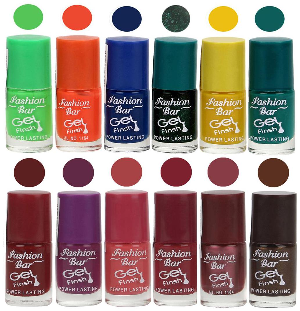 Fashion Bar Nail polish (Parrot Green Orange Blue Glitter Green Yellow Green Maroon Purple Pink Mauve Shimmer Light Purple Dark Brown)
Fashion Bar Nail polish (Parrot Green Orange Blue Glitter Green Yellow Green Maroon Purple Pink Mauve Shimmer Light Purple Dark Brown)