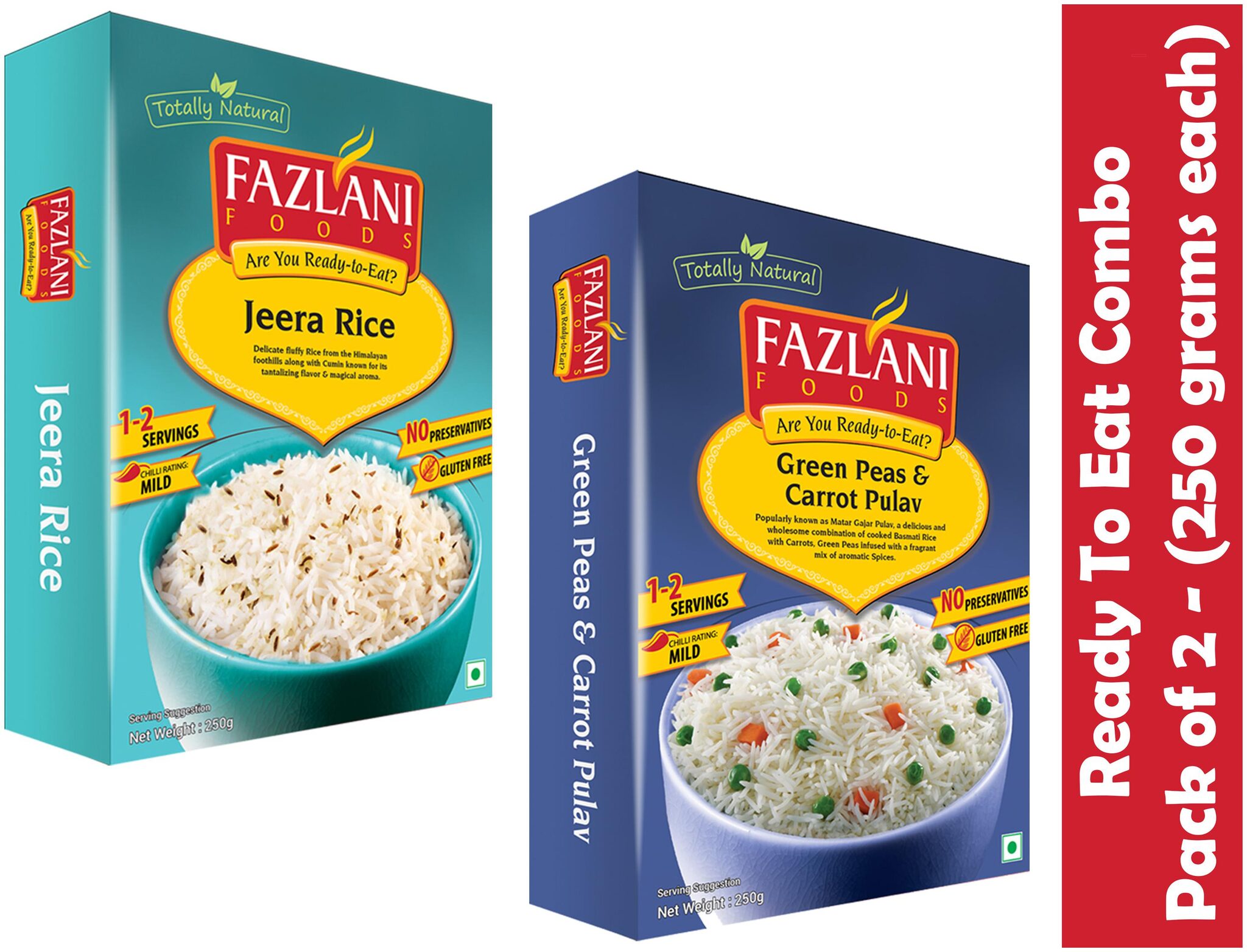 Fazlani Foods Ready to Eat Green Peas (250 g) and Carrot Pulav (250 g) And Jeera Rice (250 g)Pack of 3
Fazlani Foods Ready to Eat Green Peas (250 g) and Carrot Pulav (250 g) And Jeera Rice (250 g)Pack of 3