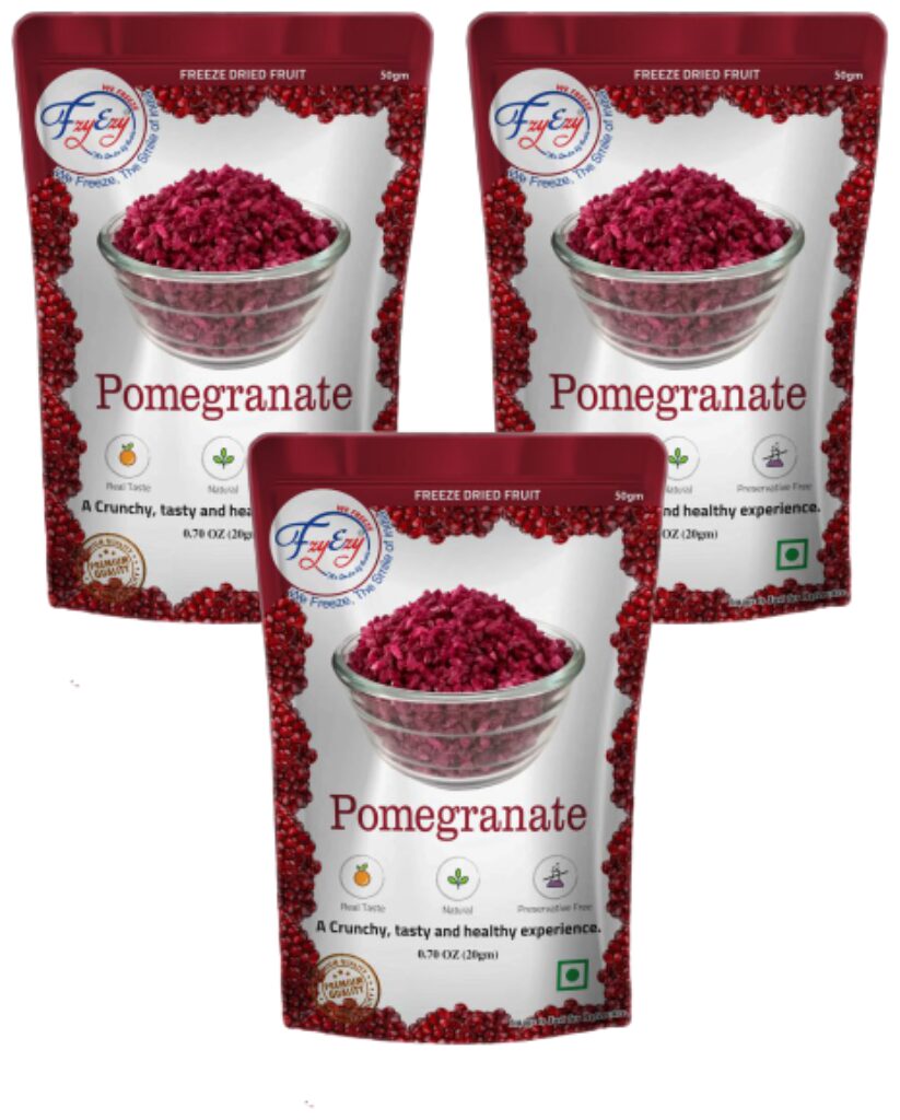 FZYEZY Natural Freeze Dried Pomegranate Fruit for Kids and Adults Travel Friendly Ready to eat Readymade Healthy Snacks Pack of 3 - 50g Each
FZYEZY Natural Freeze Dried Pomegranate Fruit for Kids and Adults Travel Friendly Ready to eat Readymade Healthy Snacks Pack of 3 - 50g Each