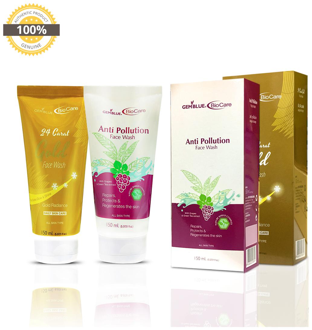 Gemblue Biocare Anti Polution Face Wash 150ml Gemblue Biocare 24 Carat Gold Face Wash 150ml Pack Of 2
Gemblue Biocare Anti Polution Face Wash 150ml Gemblue Biocare 24 Carat Gold Face Wash 150ml Pack Of 2