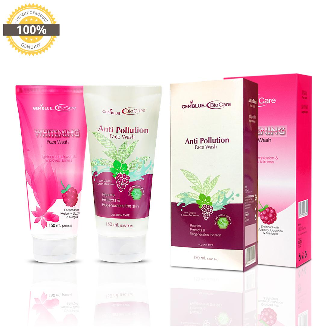 Gemblue Biocare Anti Polution Face Wash 150ml Gemblue Biocare Whitenning Face Wash 150ml Pack Of 2
Gemblue Biocare Anti Polution Face Wash 150ml Gemblue Biocare Whitenning Face Wash 150ml Pack Of 2