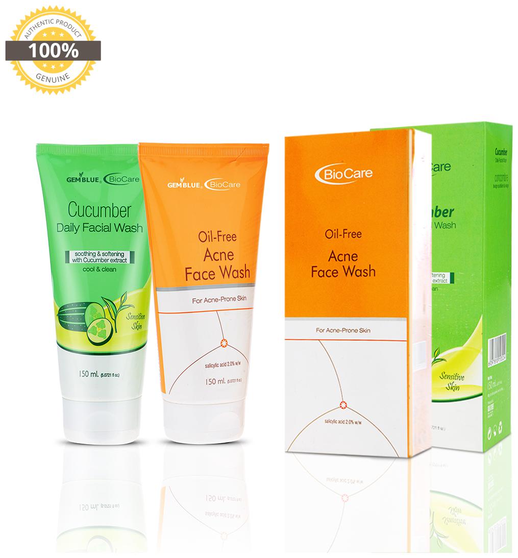 Gemblue Biocare Cucumber Daily Face Wash 150ml Gemblue Biocare Oil Free Acne Face Wash 150ml Pack Of 2
Gemblue Biocare Cucumber Daily Face Wash 150ml Gemblue Biocare Oil Free Acne Face Wash 150ml Pack Of 2