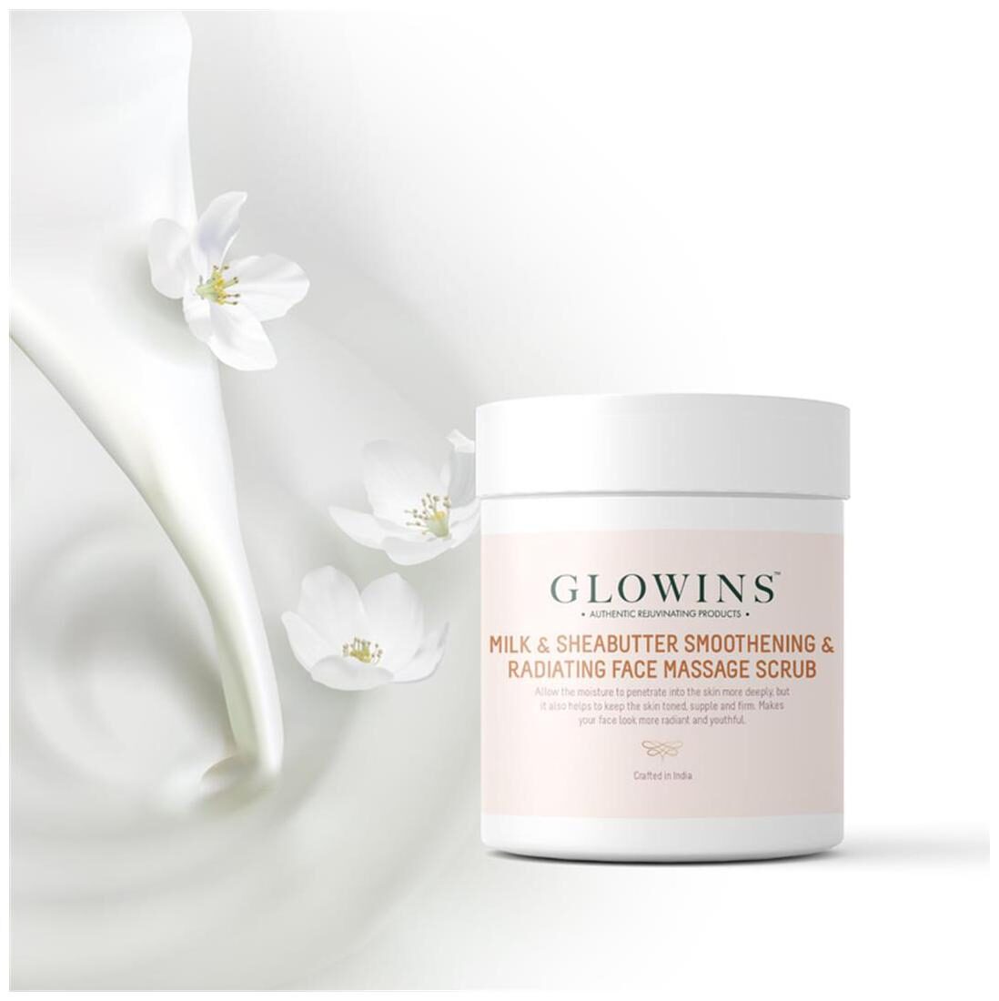 Glowins Milk SheaButter Smoothing Radiating Face Massage Scrub with Vitamin C E for Rich Exfoliation Nourish Natural Radiant Rid of Dry and Flakly Dead Skin Cell - 400g
Glowins Milk SheaButter Smoothing Radiating Face Massage Scrub with Vitamin C E for Rich Exfoliation Nourish Natural Radiant Rid of Dry and Flakly Dead Skin Cell - 400g