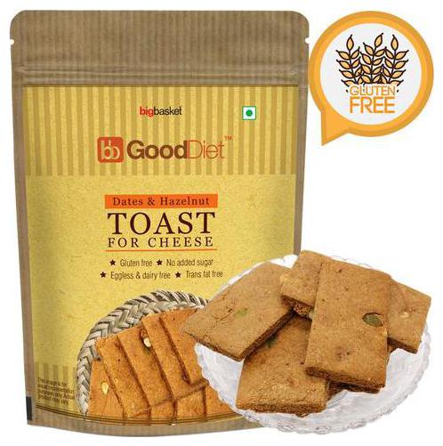 Gooddiet Toast - Dates Hazelnut Gluten free 150 g 
Gooddiet Toast - Dates Hazelnut Gluten free 150 g