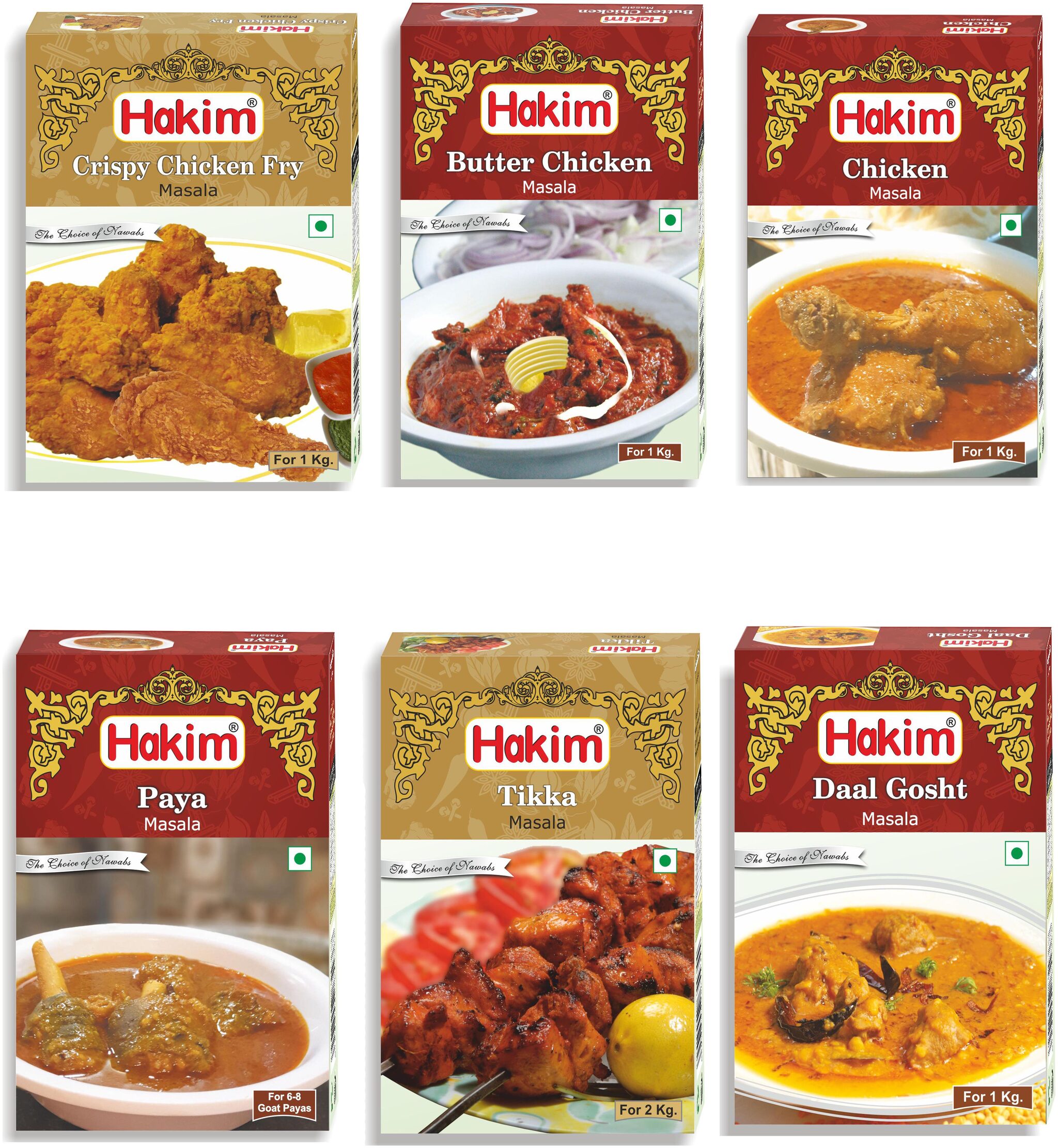 Hakim Authentic Mughlai Daal Gosht Masala CRP Chicken Fry Masala Butter Chicken Masala Chicken Masala Paya Masala Tikka Masala 50 g each Pack of 6
Hakim Authentic Mughlai Daal Gosht Masala CRP Chicken Fry Masala Butter Chicken Masala Chicken Masala Paya Masala Tikka Masala 50 g each Pack of 6