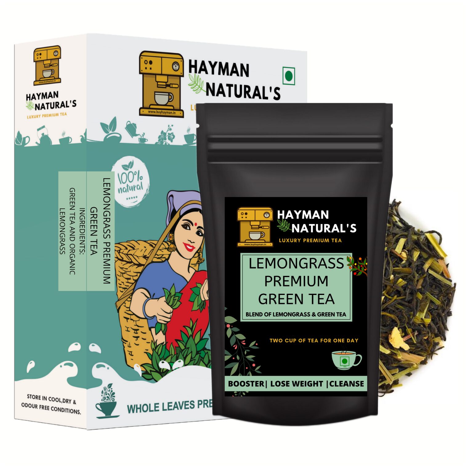 HAYMAN NATURAL S Lemongrass Green Tea (164 Cups) Antioxidants Rich for Weight Management -200g
HAYMAN NATURAL S Lemongrass Green Tea (164 Cups) Antioxidants Rich for Weight Management -200g