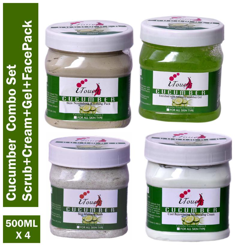 I Touch Herbal Cucumber Face Cream -500ml And Cucumber Gel- 500ml And Cucumber Face Pack 500ml And Cucumber Scrub- 500ml (Pack Of 4 )
I Touch Herbal Cucumber Face Cream -500ml And Cucumber Gel- 500ml And Cucumber Face Pack 500ml And Cucumber Scrub- 500ml (Pack Of 4 )