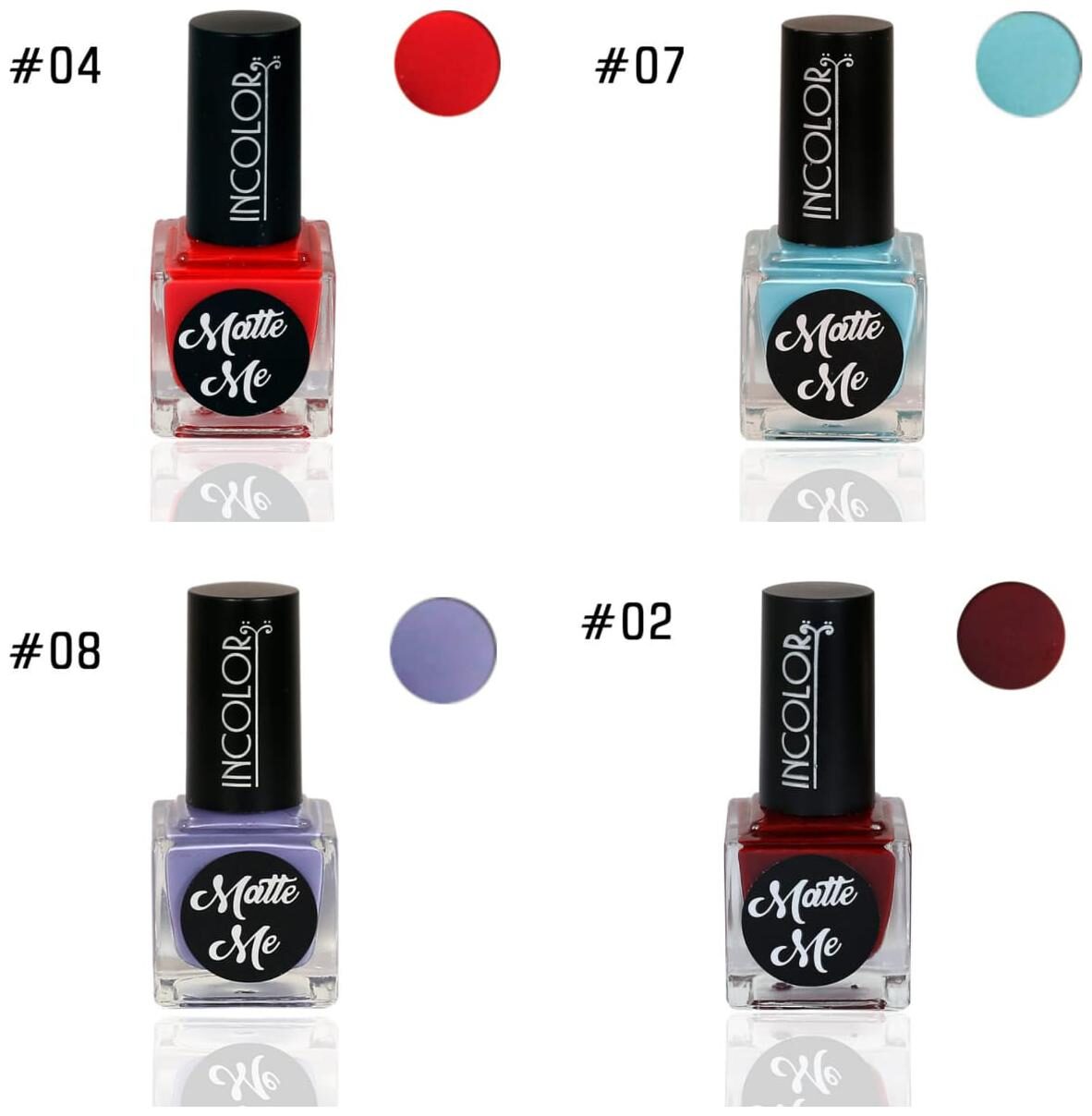 Incolor Intense Dry Matte Nail Polish (Multi) 12ml (Pack of 4) 
Incolor Intense Dry Matte Nail Polish (Multi) 12ml (Pack of 4)