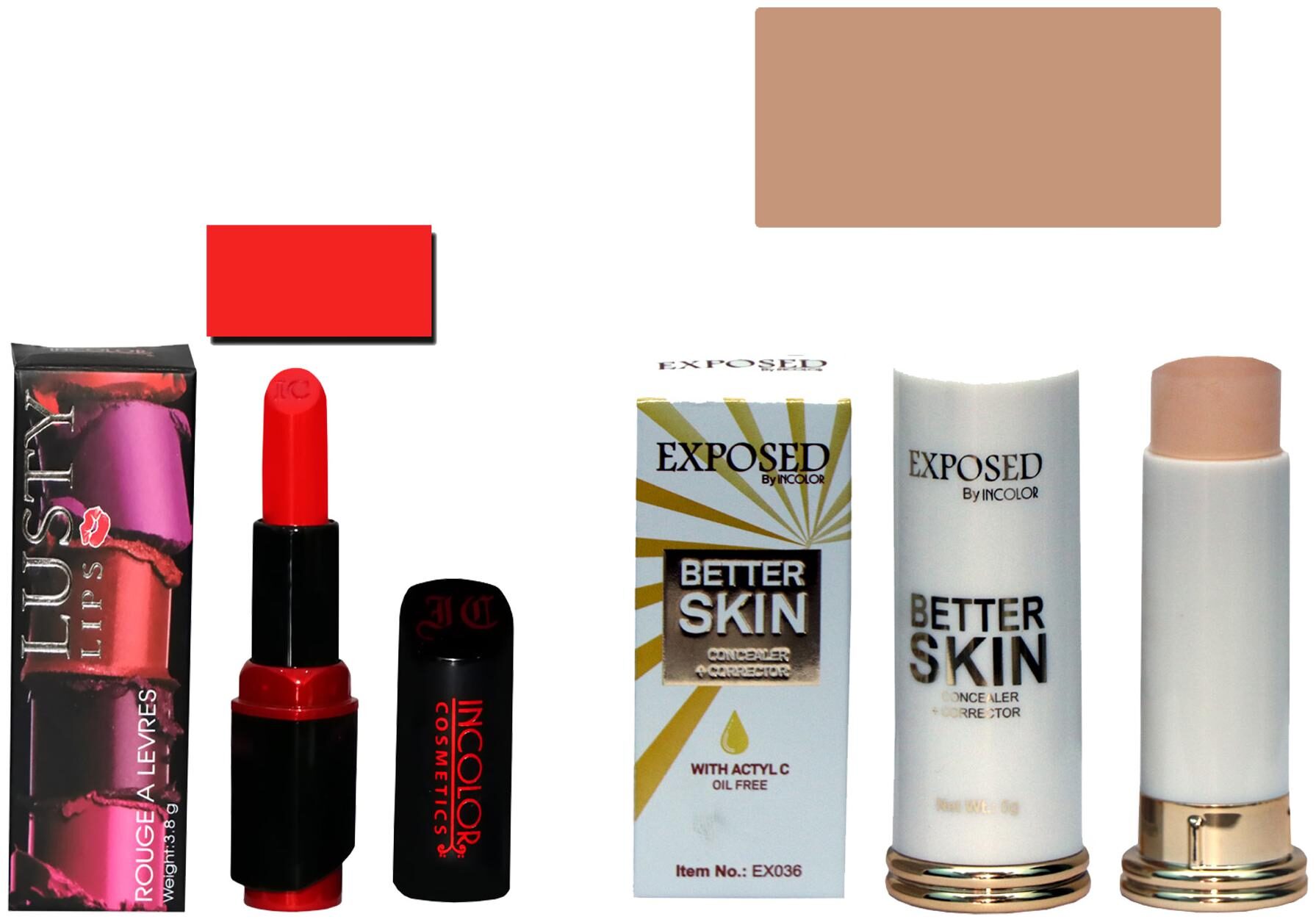 Incolor Soft Creme Lusty Lips Lipstick And Concealer Corrector Stick Red Pack of 2 (3 8 g Lipstick 5 g Concealer)
Incolor Soft Creme Lusty Lips Lipstick And Concealer Corrector Stick Red Pack of 2 (3 8 g Lipstick 5 g Concealer)