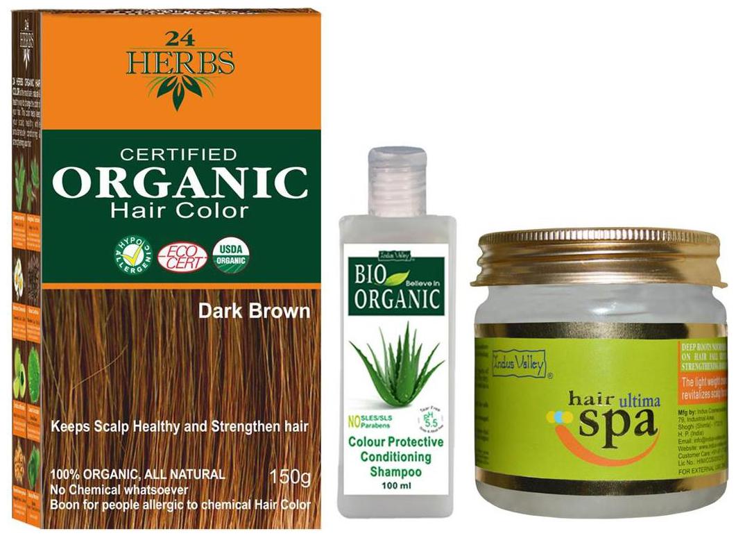 Indus Valley 24 Herbs Dark Brown Natural Hair Colour With Ultima Hair Spa And Bio Colour Protective Shampoo (Combo Pack)
Indus Valley 24 Herbs Dark Brown Natural Hair Colour With Ultima Hair Spa And Bio Colour Protective Shampoo (Combo Pack)