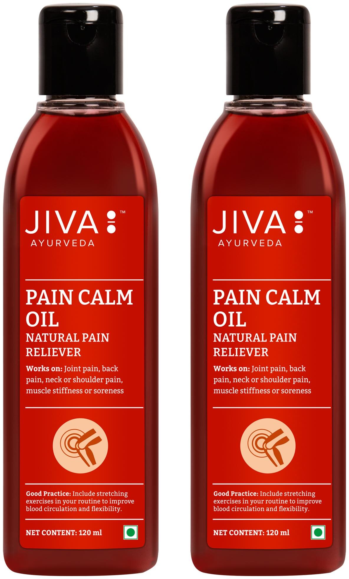 JIVA Pain Calm Oil Natural relief for your muscle and joint pains 120ml (Pack of 2)
JIVA Pain Calm Oil Natural relief for your muscle and joint pains 120ml (Pack of 2)
