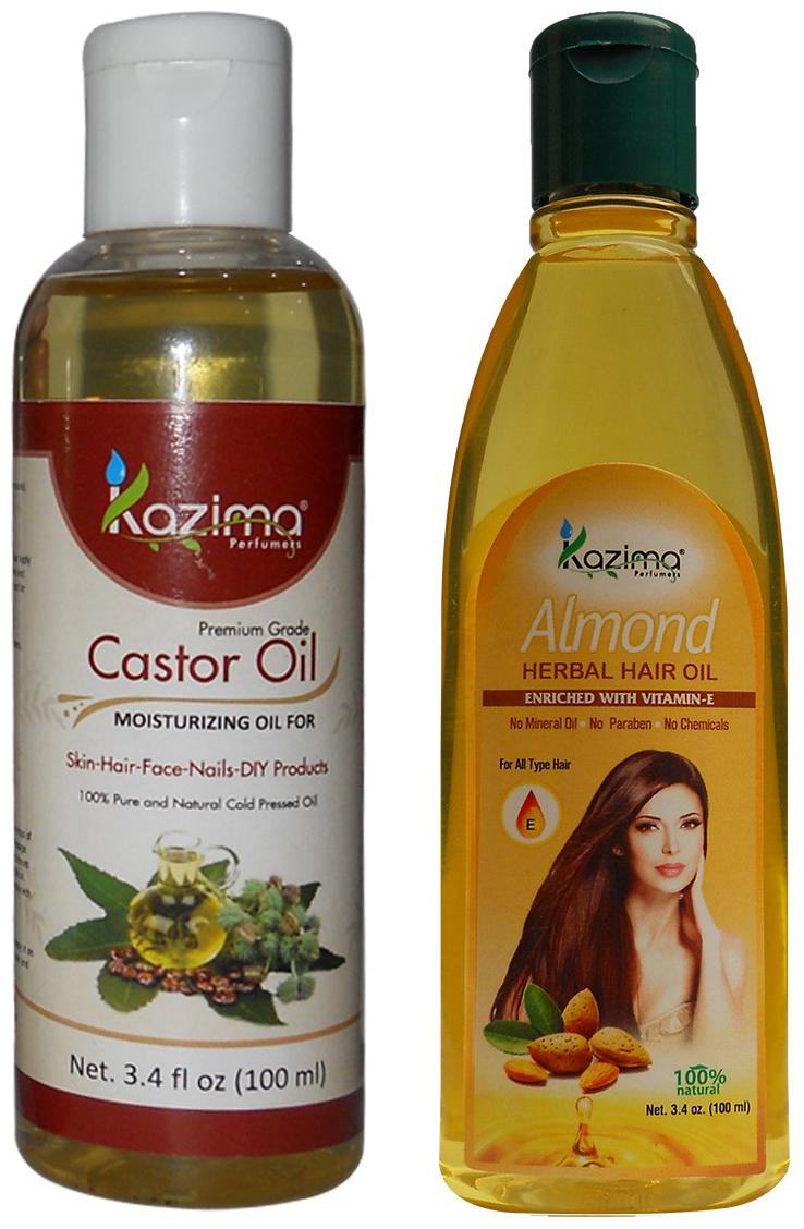 Kazima Combo Of Castor Oil And Almond Herbal Hair Oil 100 ml (Pack of 2) Anti Hair Fall Control Maintains Healthy Scalp Hair Growth
Kazima Combo Of Castor Oil And Almond Herbal Hair Oil 100 ml (Pack of 2) Anti Hair Fall Control Maintains Healthy Scalp Hair Growth