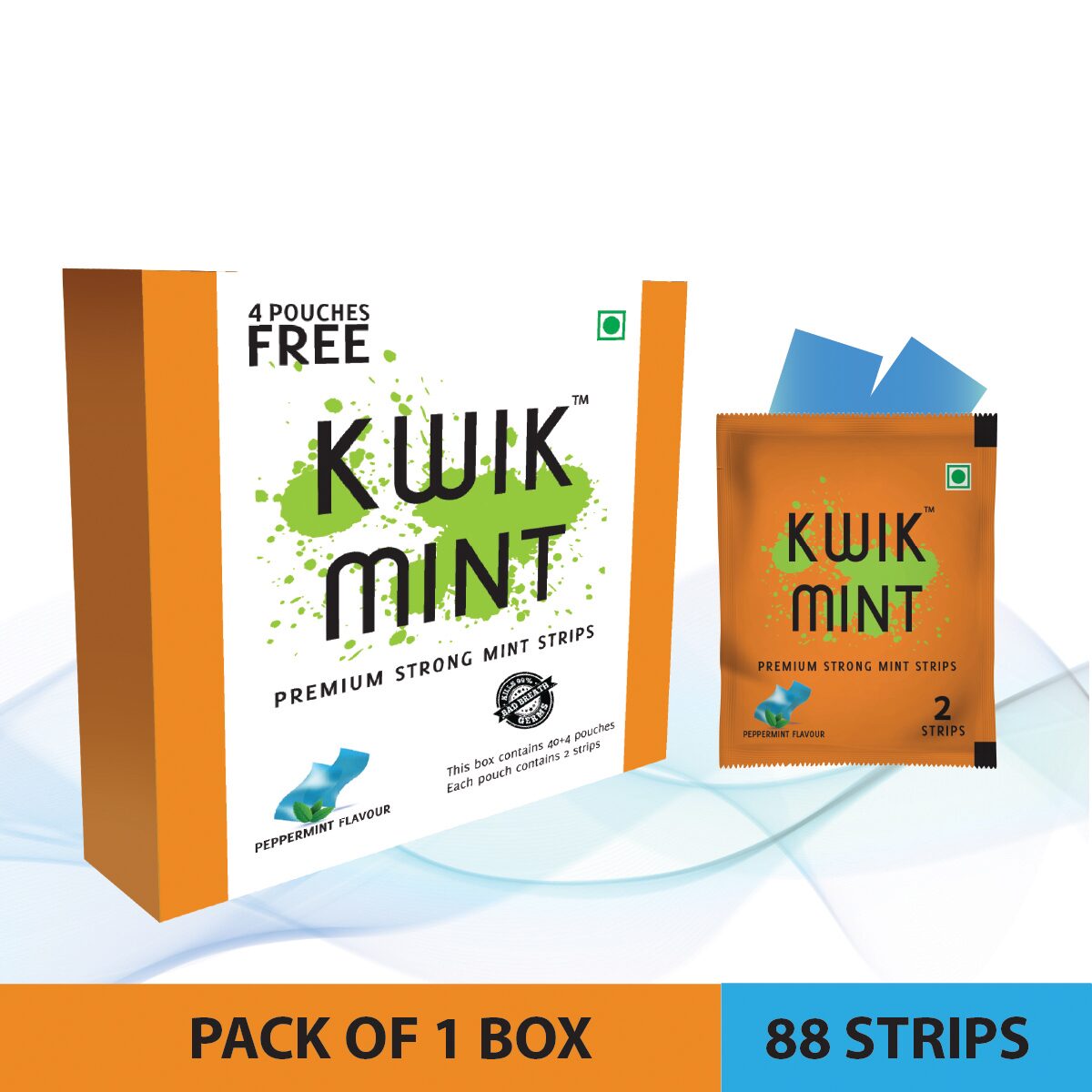 KwikMint Mouth Freshener - Easily Soluble Instant Fresh breath Sugar Free cool Mint Strip
KwikMint Mouth Freshener - Easily Soluble Instant Fresh breath Sugar Free cool Mint Strip