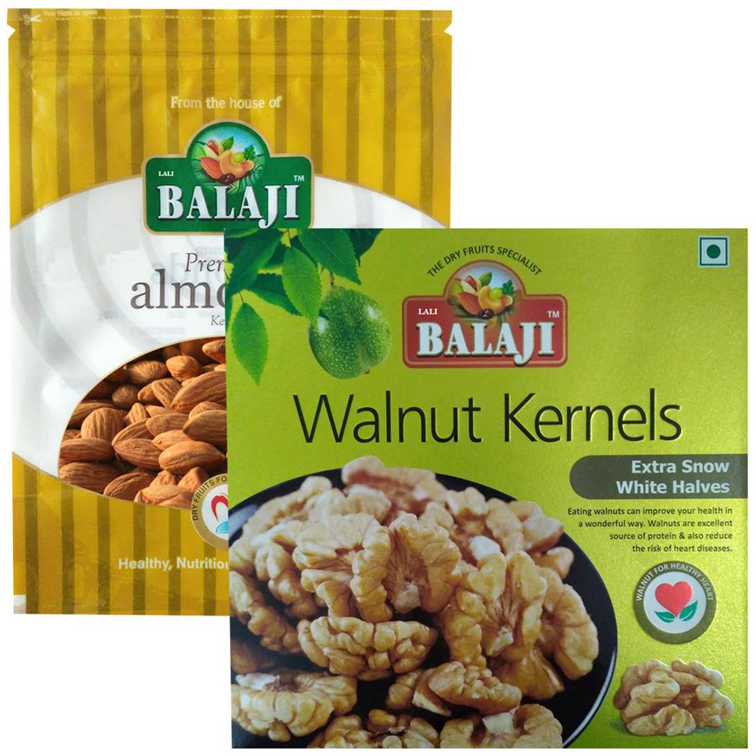 Lali Balaji Calfornia Almonds Premium 200g Walnut Kernel Select Halves 250g (Pack Of 2)
Lali Balaji Calfornia Almonds Premium 200g Walnut Kernel Select Halves 250g (Pack Of 2)