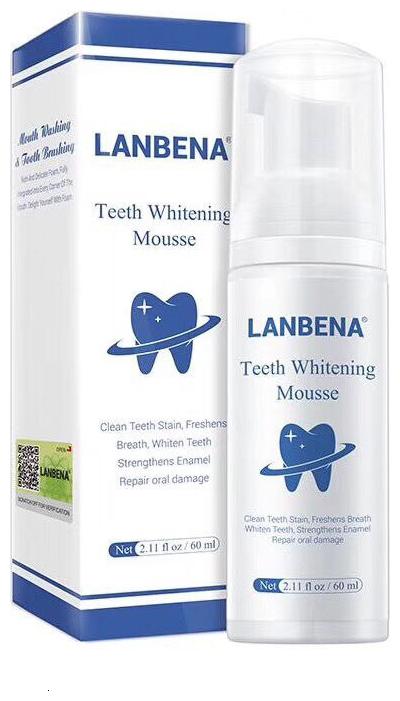 LANBENA Teeth Whitening Mousse Oral Hygiene Remove Plaque Stain 60ml
LANBENA Teeth Whitening Mousse Oral Hygiene Remove Plaque Stain 60ml