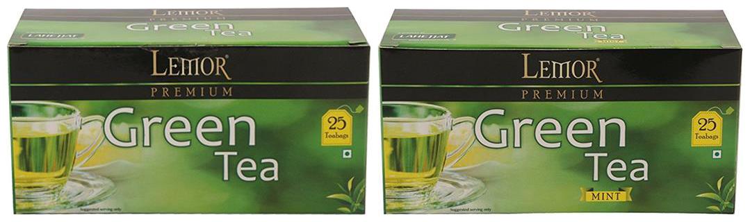 Lemor Premium Green Tea with Mint Green Tea - Pack of 2 (Each pack contains 25 Tea Bags)
Lemor Premium Green Tea with Mint Green Tea - Pack of 2 (Each pack contains 25 Tea Bags)